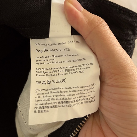 NWOT | Acne Studios | Black High Rise slim-fit Jeans - Picture 4 of 4